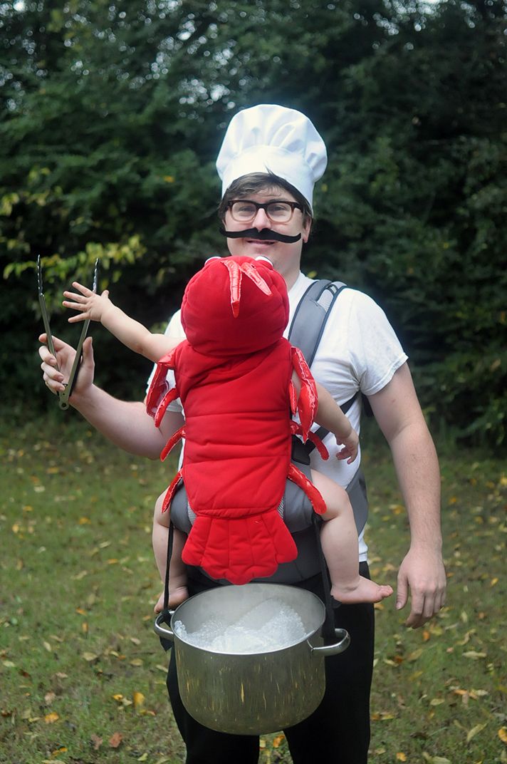 DIY Babywearing Costume Chef and Lobster