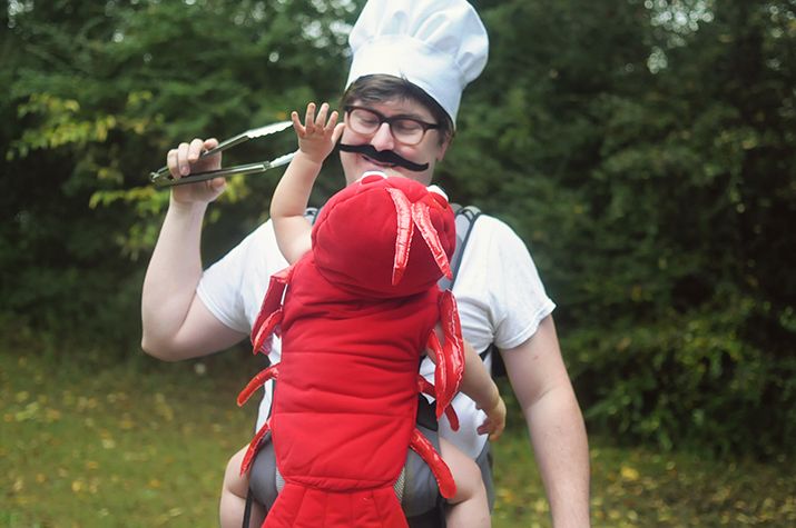 DIY Babywearing Costume Chef and Lobster