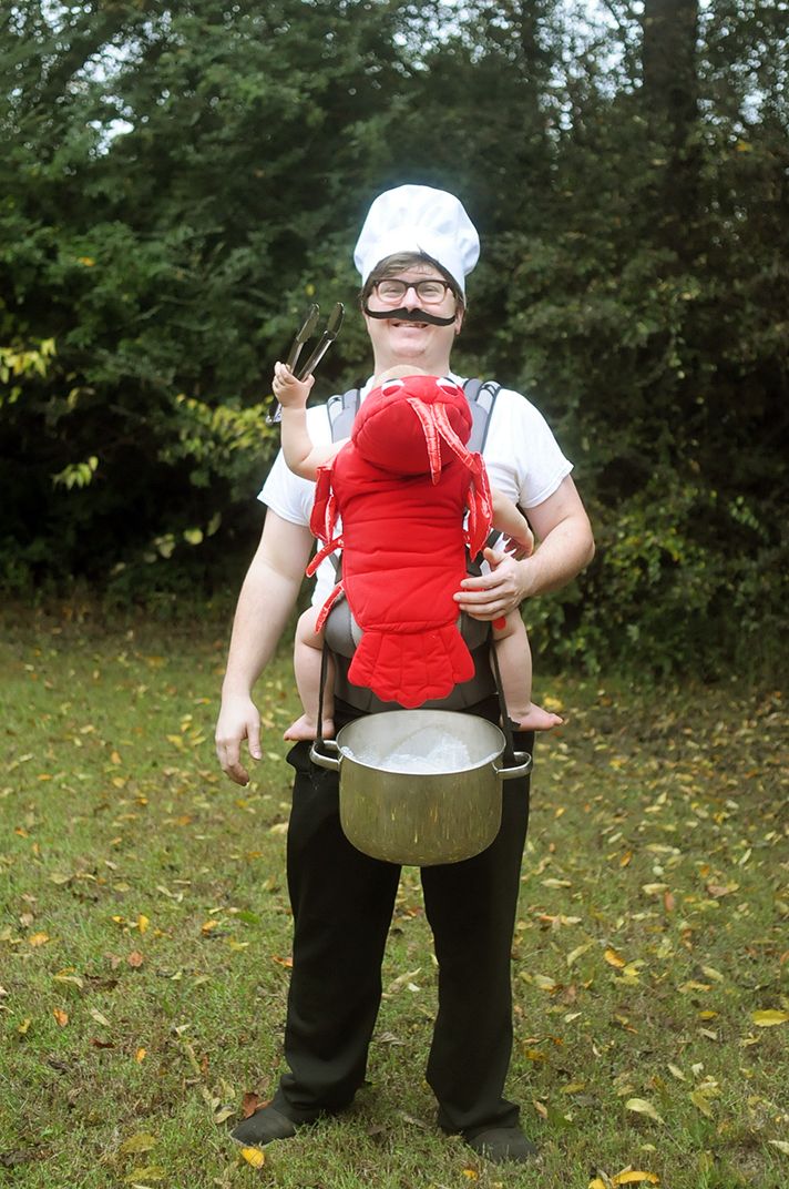 DIY Babywearing Costume Chef and Lobster