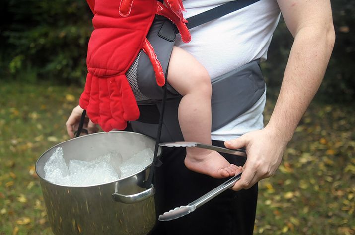 DIY Babywearing Costume Chef and Lobster