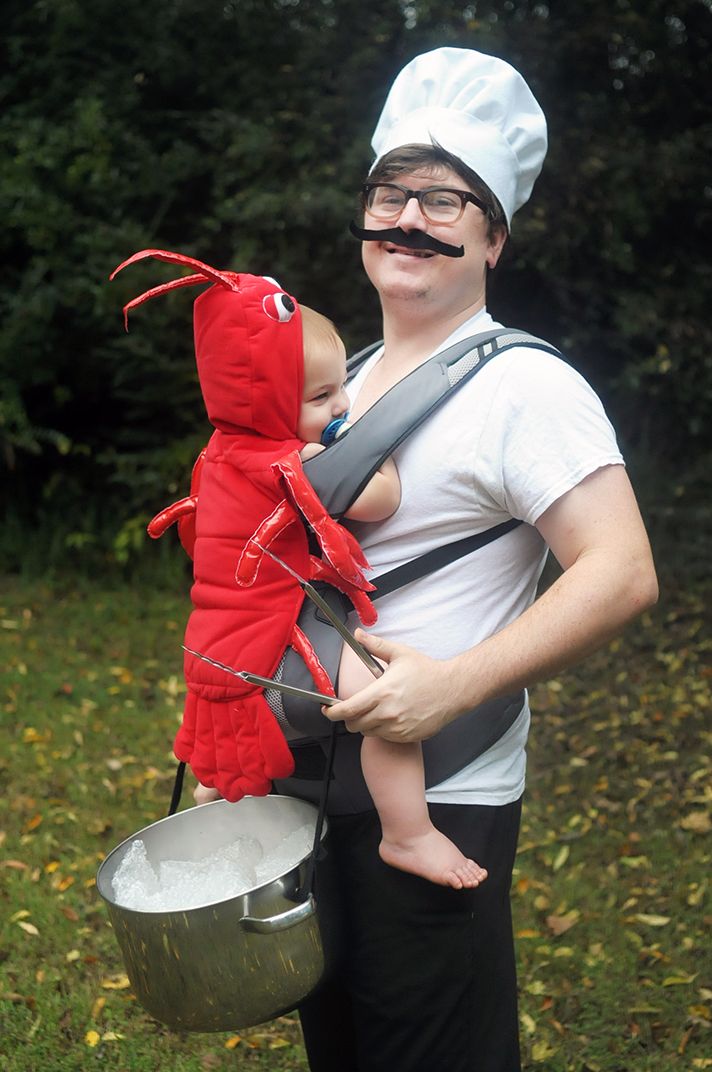 DIY Babywearing Costume Chef and Lobster