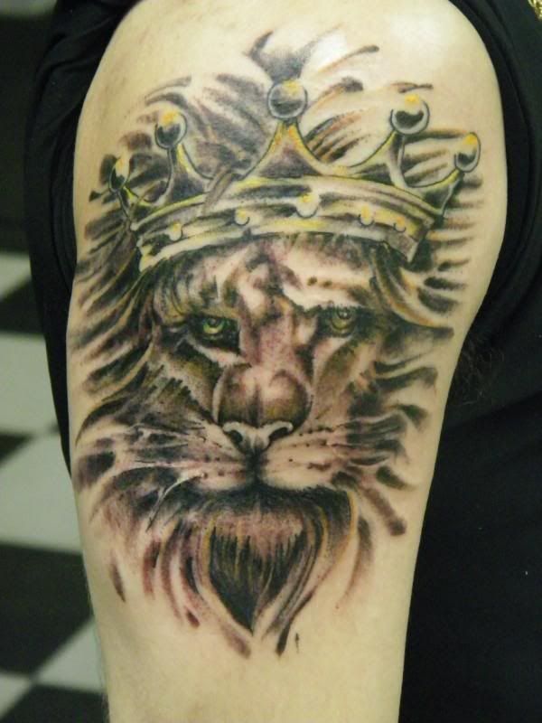 My tattoo is a Crowned Lion Power Crown Lion Courage 