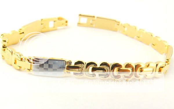 Fancy 14k Real Yellow Gold Filled Bracelet Chain 7.59  