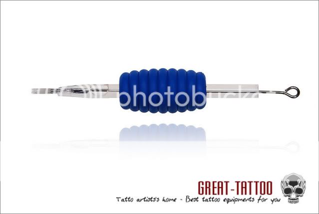 50 blue DISPOSABLE TATTOO NEEDLES AND TUBE GRIP 1  